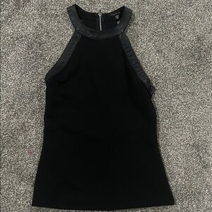 Dynamite Black Tank Top with Leather Trim